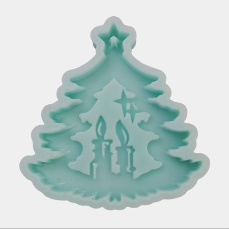 Силиконовая форма новогодняя Ёлочка со свечками (2)