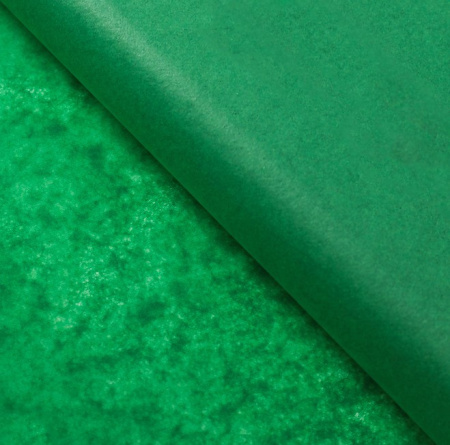 Бумага упаковочная тишью, зелёный, 50 см х 66 см