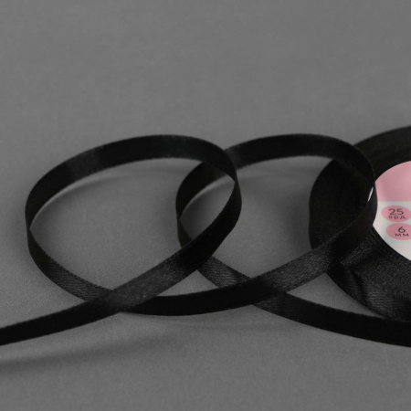 Лента атласная №39 6мм чёрный (2)