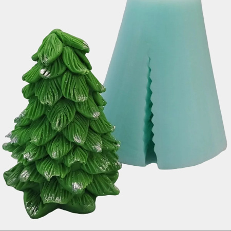 Силиконовая форма (молд) новогодняя Ёлка 3D (2)