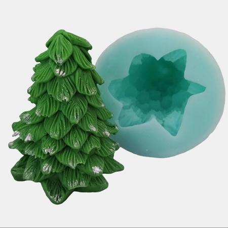 Силиконовая форма (молд) новогодняя Ёлка 3D (1)